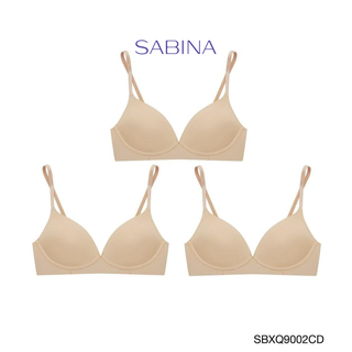 Sabina ซาบีน่า เสื้อชั้นใน Invisible Wire (Set 3 ชิ้น) (ไม่มีโครง) Seamless Fit รุ่น TWENTY FIVE  รหัส SBXQ9002CD สีเนื้อเข้ม