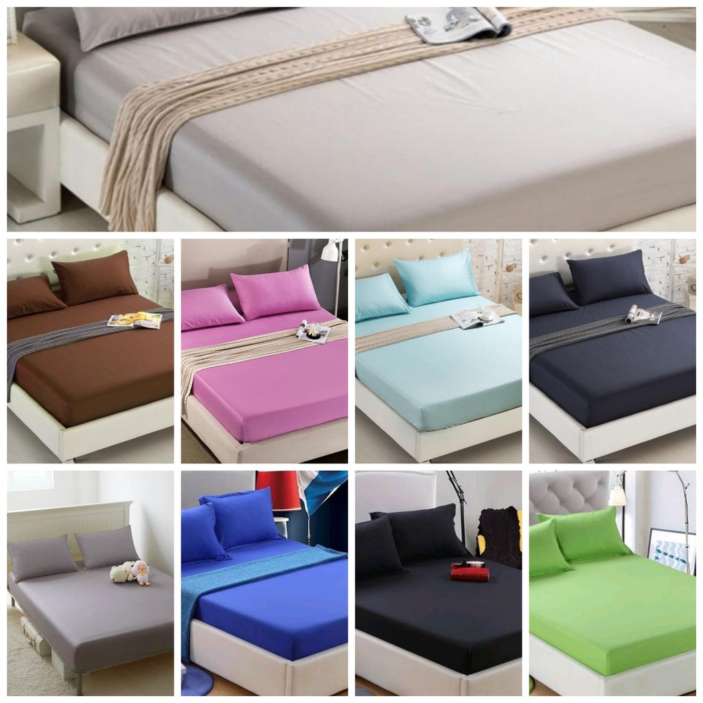 ผ้าปูที่นอนสีพื้นขนาด3.5ฟุต ผ้าCottonแท้ สีไม่ตก คุณภาพเกินราคา สีสดใส