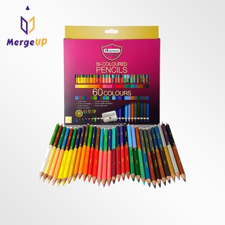 สีไม้ มาสเตอร์อาร์ต Master Art 60 สี 2 หัว Premium Grade ฟรีกบเหลาในกล่อง ชุดดินสอสี