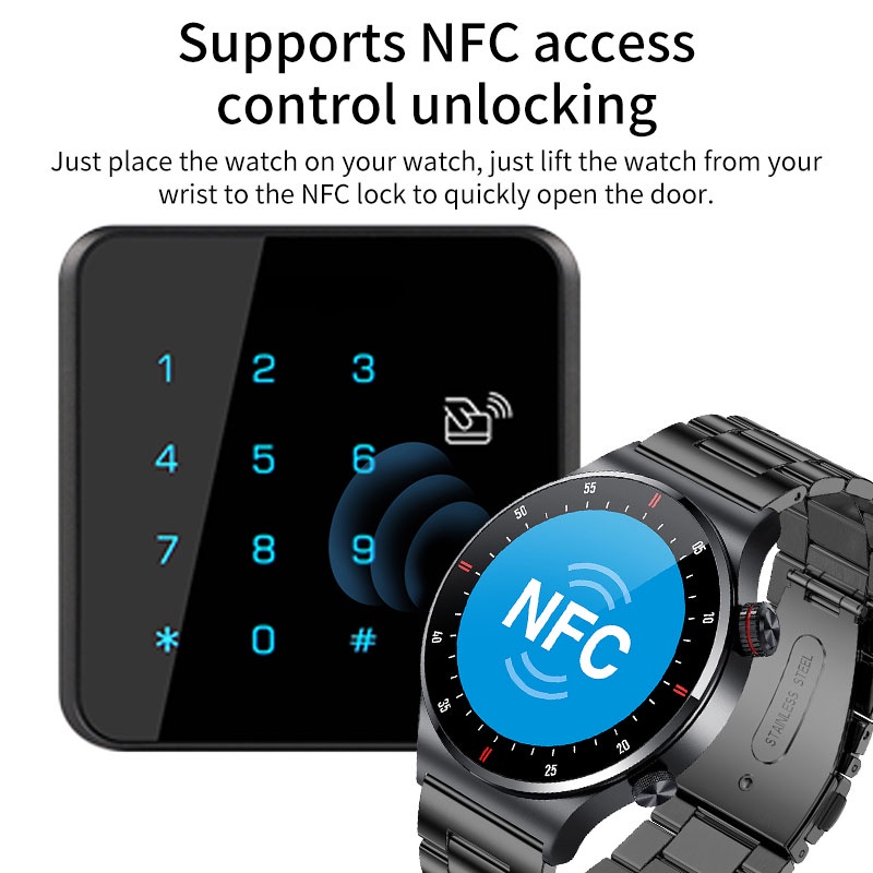 ☄☑✔New NFC ECG Monitoring Smart Watch Men Bluetooth Call Sports Fitness Tracker Waterproof Multi-Movement Smartwatch Men