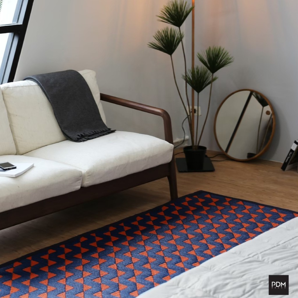 PDM เสื่ออเนกประสงค์ ลาย Stride (Orange-Indigo) Size S 90x200 cm.