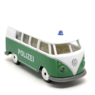 Majorette Volkswagen T1 - Polizei - Green/White Color /Wheels VIN /scale 1/59 (3 inches) no Package