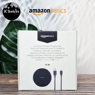 [Amazon Basics] 15W Qi Certified Wireless Charging Pad, Black อเมซอน แท่นชาร์จไร้สาย No AC Adapter รองรับอุปกรณ์ Qi