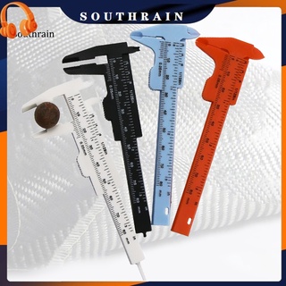 Southrain เวอร์เนียคาลิปเปอร์ เกจวัด พลาสติก ขนาดเล็ก หลากสี 0-80 มม.