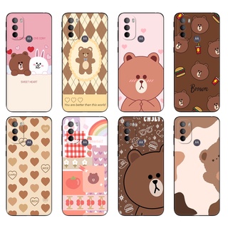 เคสโทรศัพท์ซิลิโคน Tpu แบบนิ่ม ลายการ์ตูนหมีน่ารัก สีน้ําตาล สีดํา สําหรับ Motorola Moto G40 Fusion G50 5G G60 4G G60S