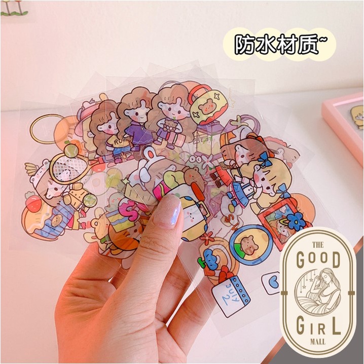 ⭐️1 แถม 1⭐️ GOODGIRLMALL สติ๊กเกอร์เกาหลี สติ๊กเกอร์ติดขวดน้ำ ลายน่ารัก ติดโน๊ตบุ๊ค ติดไอแพด ติดเคส 