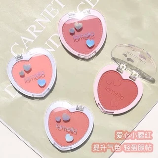N064 ลาเมล่าบลัชออนหัวใจ เนื้อดี สีสวย บลัชออนโทนส้ม ส้มพีช ชมพูพีช
