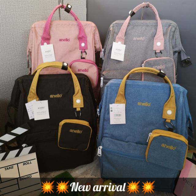⚡ New!! Anello backpack two tone regular size ⚡ อเนลโล่เป้ทูโทนใหม่ชนช้อป แท้ 100% ⚡