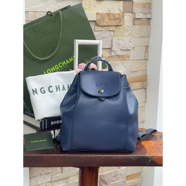 Longchamp Le Pliage Cuir Xs Leather BackpackColor:  navy
