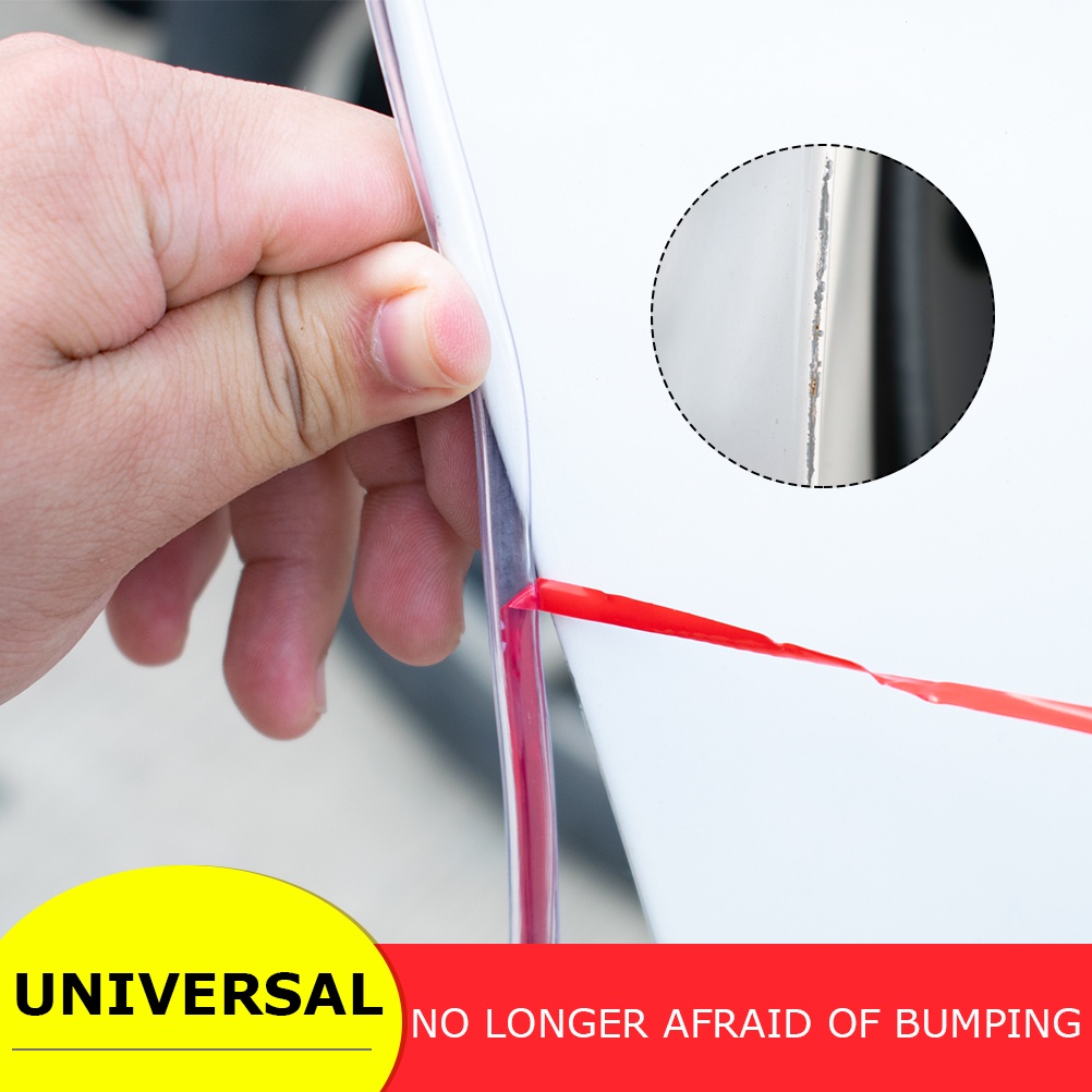 5m/16ft รถขอบประตู Guard Trim Moulding Strip ยาง Anti Scratch Universal U ประเภทโปร่งใสซีล Protector จัดแต่งทรงผมกาว