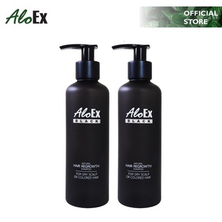 AloEx Hair Regrowth Black Shampoo 200 ml แชมพูลดผมร่วงสูตรข้าวเหนียวดำ 2 ชิ้น ซื้อคู่ถูกกว่า