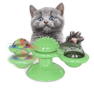 กังหันลูกข่าง ของเล่นน้องแมว จานมีไฟ กังหันลมของเล่นแมว Cat turntable Sikan pet