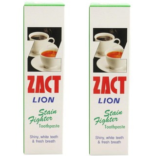 ยาสีฟันขจัดคราบ สำหรับผู้ดื่มชา/กาแฟ แซ็คท์ Zact 160 กรัม (เขียว) x 2 หลอด