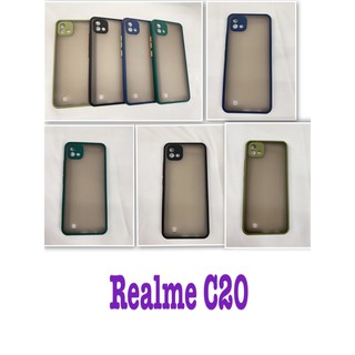 caseหลังขุ่นขอบสีกันกล่องรุ่นRealme C20