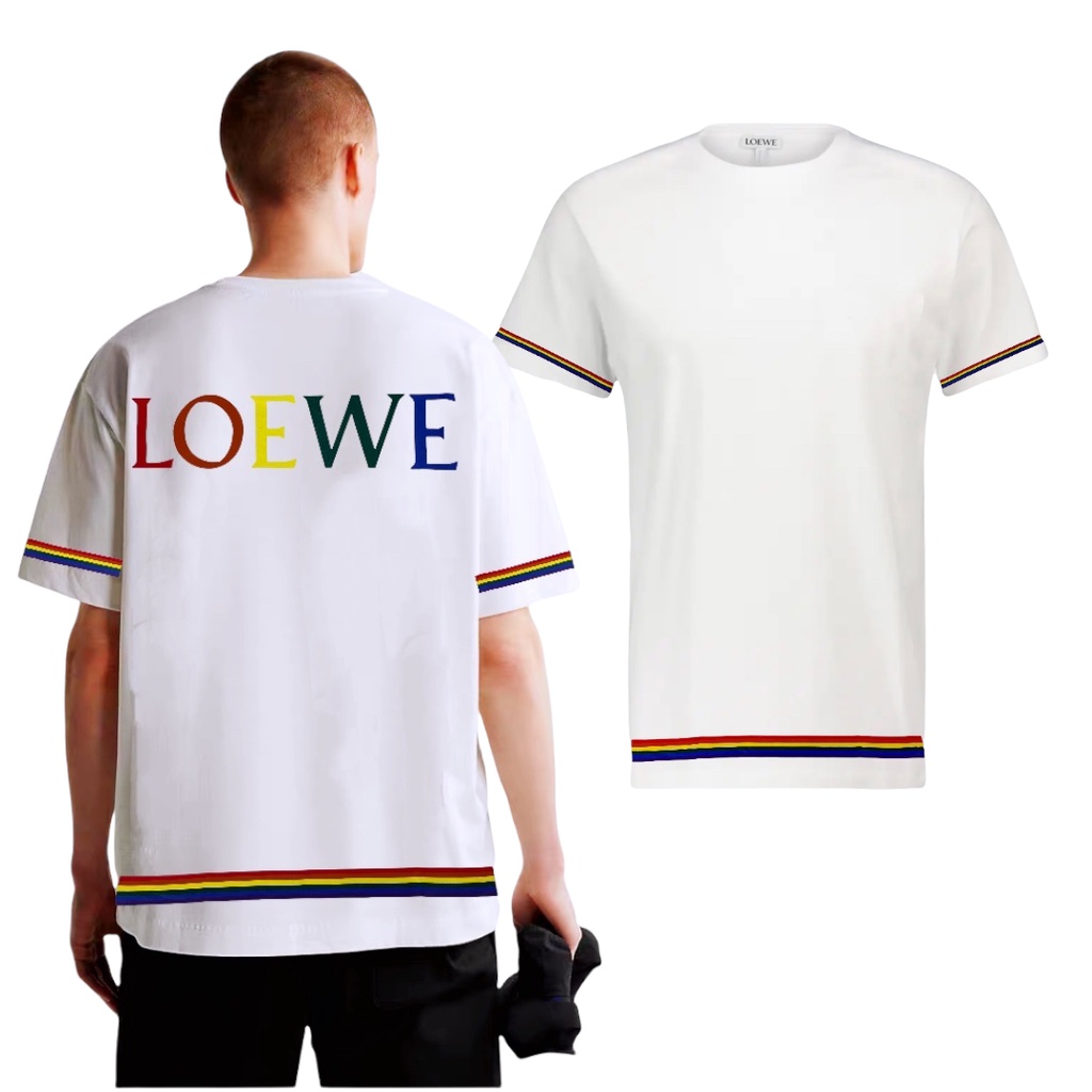 潮牌 พรีเมี่ยม 1:1 L0EWE Tshirt ผู้หญิงผู้ชาย Baju T เสื้อ