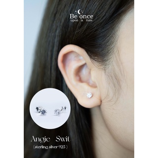 ต่างหูเงินแท้ 925  รุ่น Angie  Swit ขนาด 4 mm.