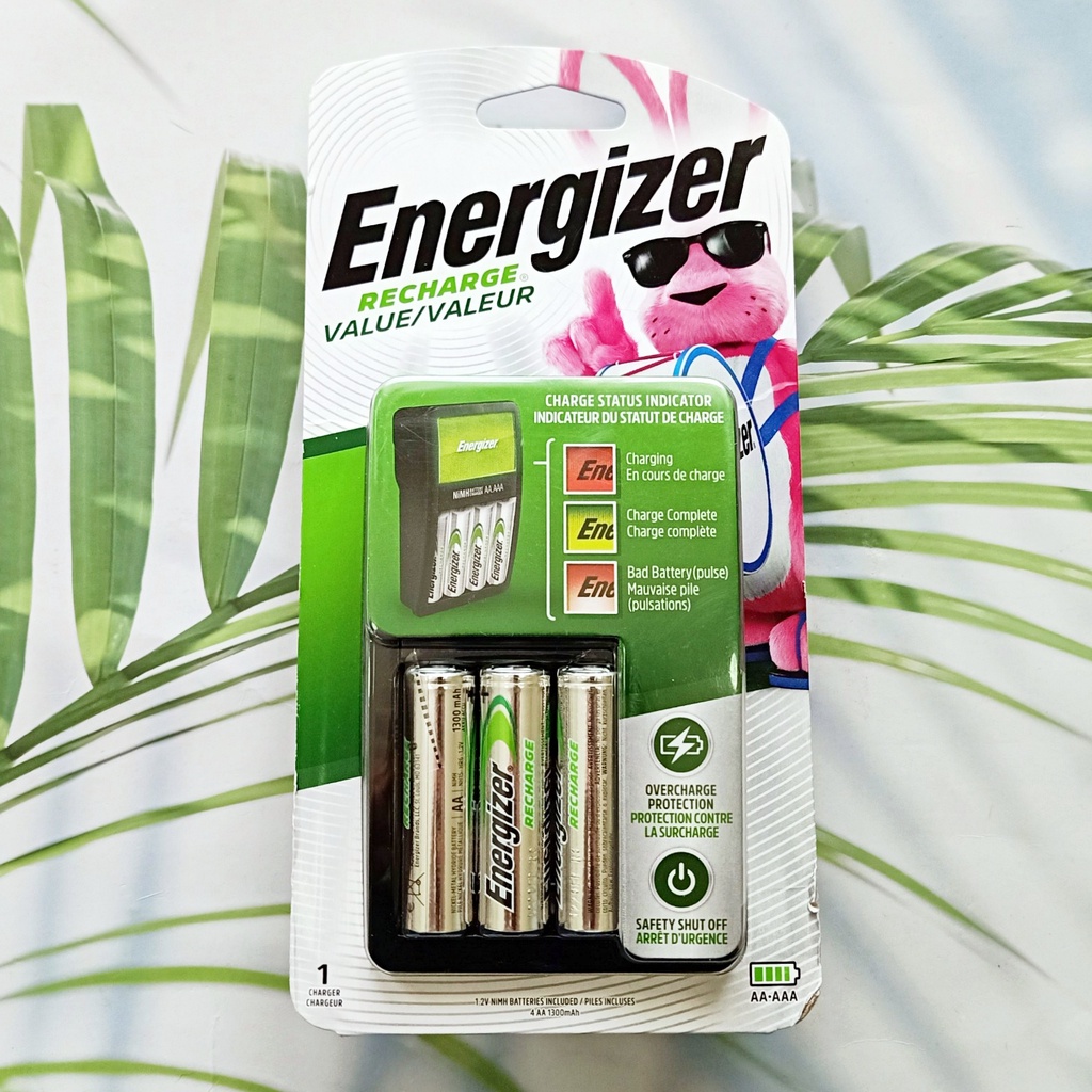 เครื่องชาร์จถ่าน พร้อมถ่านชาร์จ AA 4 ก้อน Recharge Value Charger for NiMH Rechargeable AA and AAA Ba