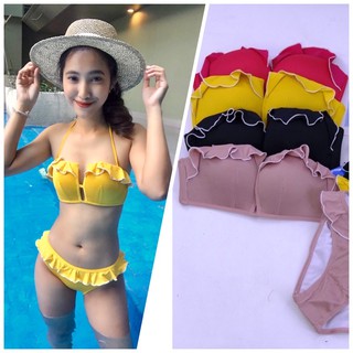 New‼️Bikini พร้อมส่ง🔥ผ้าลูกฟูกอย่างดี 👙มีระบาย ผูกคอผูกหลัง พร้อมฟองน้ำ ส่งของทุกวันส่งไวมาก สั่งเลย ใส่ไปถ่ายรูปแซ่บๆ