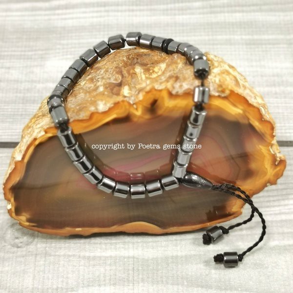 BLUSTIN BLACK ONYX NATURAL STONE HEALTH STONE BRACELET สําหรับผู้ชายและผู้หญิง