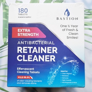 (BASTION®) Effervescent Cleaning Tablets Retainer Cleaner 180 Tablets เม็ดฟู่ทำความสะอาดรีเทนเนอร์ ฟันยาง และฟันปลอม