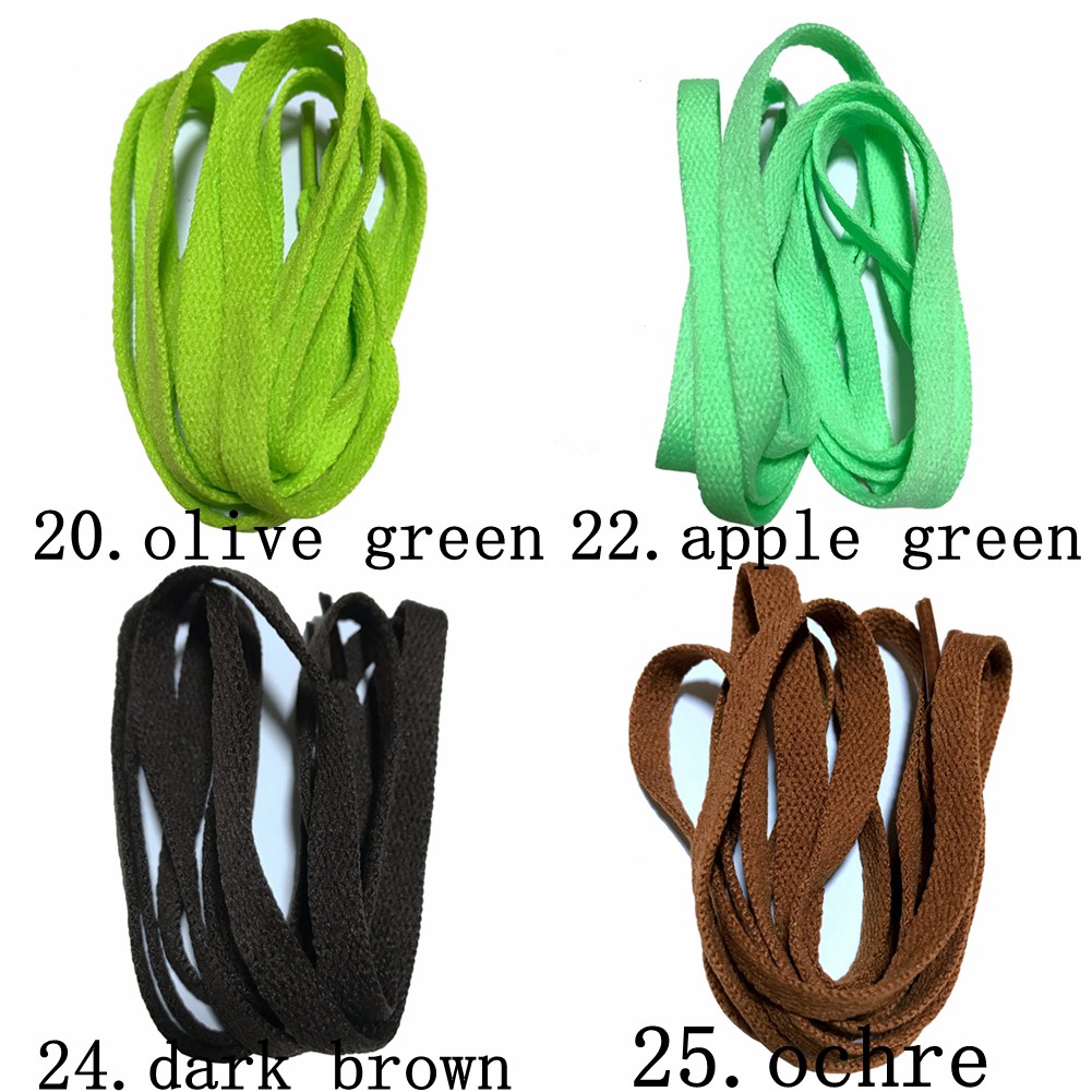 100 ซม.รองเท้าแบน Laces Boot Laces โพลีเอสเตอร์ Shoelaces กว้าง 0.8 ซม. 24 สีสําหรับ Choice
