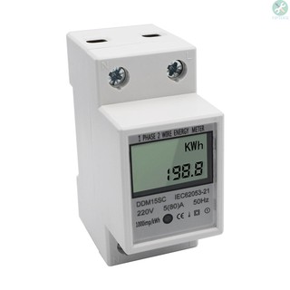 เครื่องวัดพลังงานไฟฟ้า หน้าจอ Lcd ดิจิตอล 5-80A 220V 50Hz KWh Meter DDM15SC