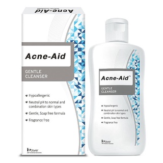 ACNE AID GENTLE LIQUID 100 ml (สีฟ้า) ผลิตภัณฑ์ทำความสะอาดผิวหน้าและผิวกายขนาด 100 มล.