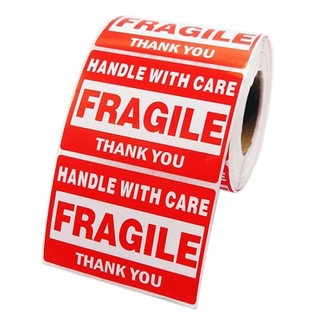 สติ๊กเกอร์ระวังแตก  Fragile  1 ม้วน 500 ดวง Fragile Label เทปกาว กันแตก กาวเหนียว แน่น กันน้ำ พร้อมส่ง