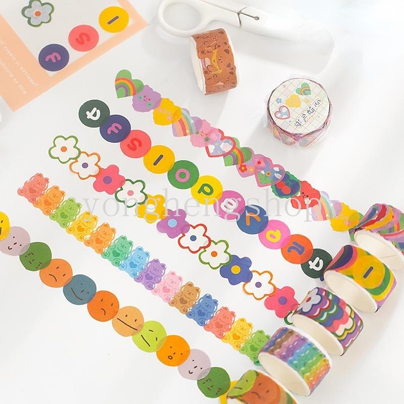 100 ชิ้น / ม้วน INS การ์ตูนน่ารัก เทปวาชิ วารสาร สมุด DIY งานฝีมือ เครื่องเขียน ตกแต่ง เทปกระดาษ สติกเกอร์วาชิ ราคา ถูกที่สุด ดีลบีเคเค รูปภาพหลัก