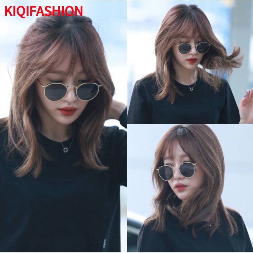(KIQIFASHION) Cod แว่นตากันแดด กรอบโลหะ ทรงกลม ป้องกันรังสียูวี แฟชั่นเกาหลี คลาสสิก เรโทร สําหรับผู้หญิง และผู้ชาย