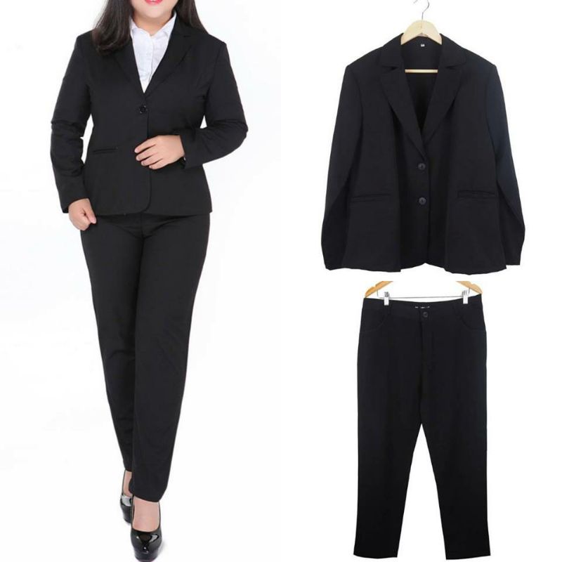 Lady Pluzy ชุดสูททำงาน เสื้อสูท+กางเกงไซส์ใหญ่ อก 32-52นิ้ว แบรนด์คนไทย