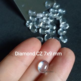 CZ Diamond เพชรรัสเซีย เจียระไนหลังเบี้ย
ทรงไข่ ขนาด7*9 มิล 
WHITE CZ CUBIC ZIRCONIA CAB cut ,
OVAL 7X9mm