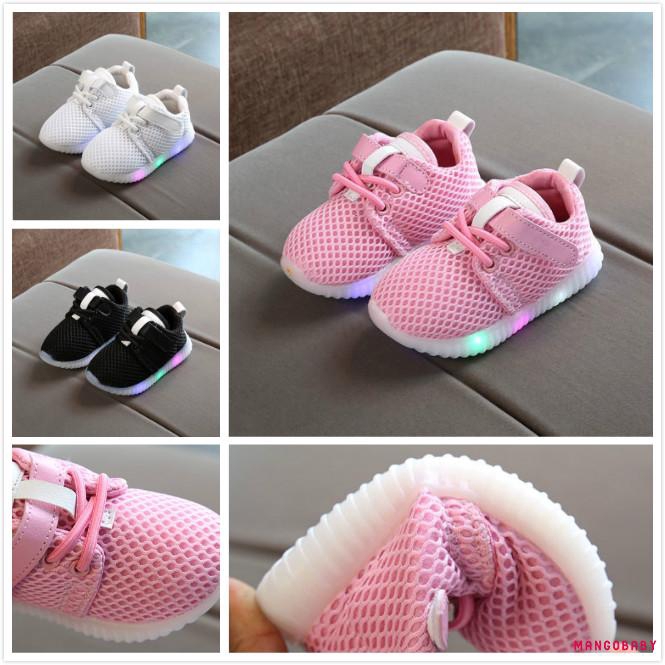 รองเท้าผ้าใบ มีไฟ LED สำหรับเด็กทารก