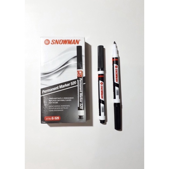 PERMANENT SNOWMAN MARKERS G-520 BLACK / G-520 BLUE (บรรจุ 12 ชิ้น)