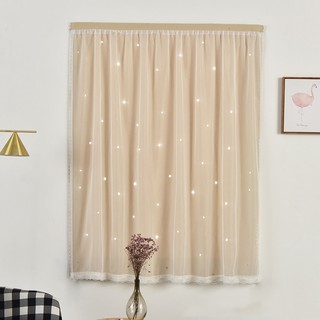 พร้อมส่ง*สองชั้น  ผ้าม่าน Curtain ม่าน ม่านเวลโครม่านทึบผ้าม่านกันฝุ่น,ติดตั้งง่าย,หมัดฟรี ไม่ต้องจอก