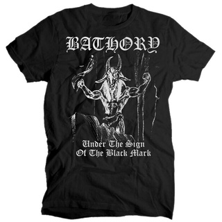 เสื้อยืด พิมพ์ลายอัลบั้ม Bathory Under The Sign Of The Black Mark Vine สีดํา