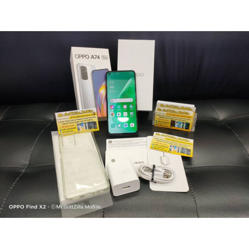 Oppo A74 5G ram 6 rom 128 สภาพสวยมากอุปกรณ์มีที่ชาร์จแท้มีกล่องมีเคสประกันยาวถึงเดือนมกราคมปีหน้า