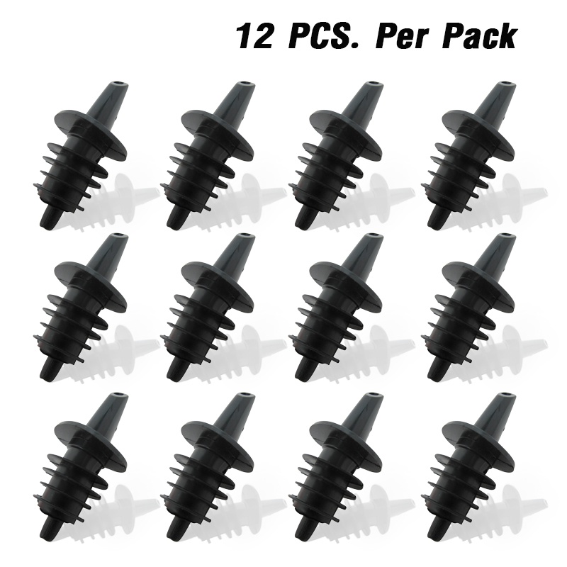จุกรินเหล้า พลาสติก ห่อละ 12 ชิ้น(สีดำ)