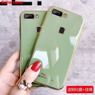 Luxury 6D plating Original color phone case OPPO K1 R15X F9 A7 A5S A5 A3S A3 A83 A1 F1S A57 A39 Avocado color Soft cover