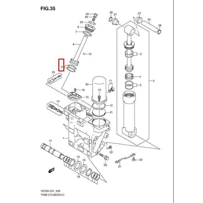 48605-93J00-000 O RING SETa ชุดโอริง เครื่องยนต์เรือซุซุกิ Suzuki Outboard 48605-93J00 4860593J00000