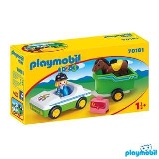 Playmobil 70181  1.2.3 Car with Horse Trailer แอ็คชั่นฟิกเกอร์  123 รถพร้อมรถพ่วง และม้า