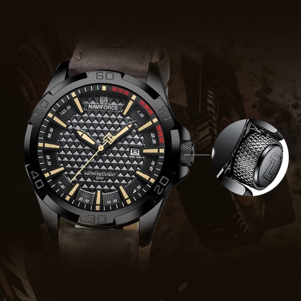 Naviforce 8023 นาฬิกาข้อมือควอตซ์แฟชั่น สายหนัง สําหรับบุรุษ