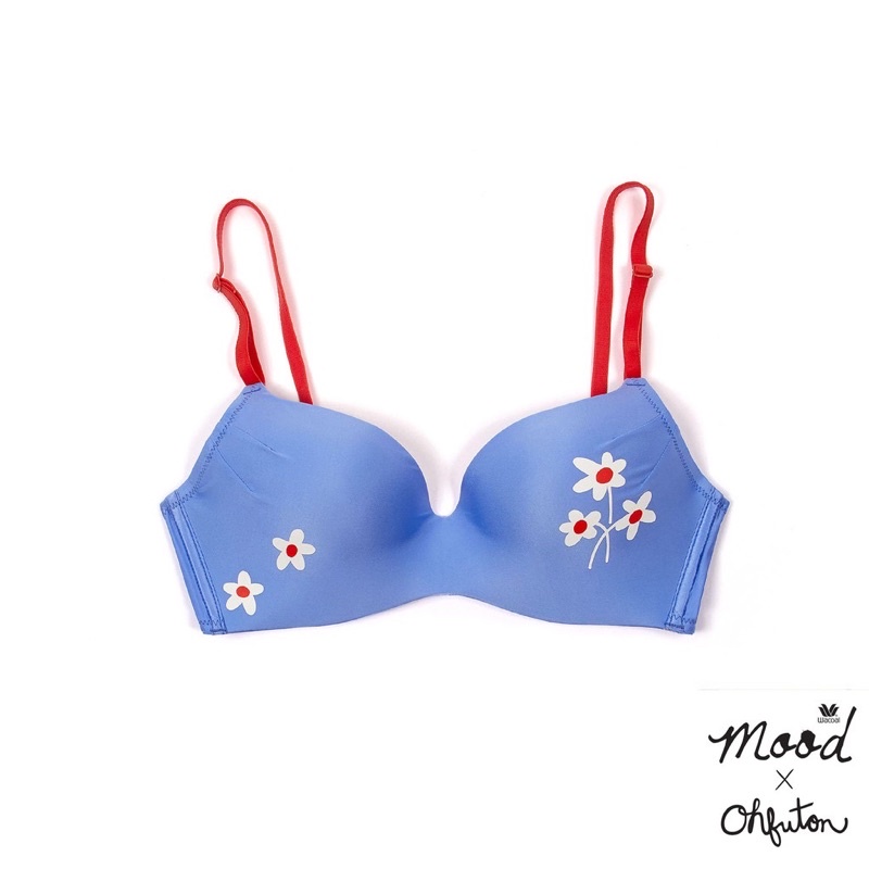 บราม้วนได้  Wacoal Mood X OHFUTON Wireless Bra เสื้อชั้นใน รุ่น MM1E50 สีฟ้าอ่อน