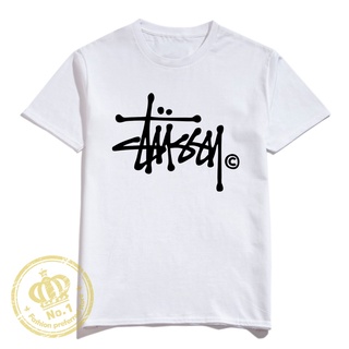 🔥 stussy เสื้อยืดลําลองสําหรับ unisex คอก ลมแขนสั้นขนาดพลัส 🔥