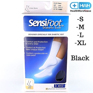 Sensifoot Diabetic Sock Crew Style S, M, L, XL สีดำ