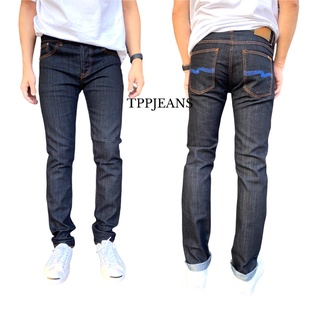 JEANSEXPRESS Dark Slim-Fit Denim กางเกงยีนส์สีดำยีนส์ทรงสลิมฟิต ปักด้ายน้ำเงิน ผ้ายืด สวมใส่สบาย Size 28-36 รับชำระปลายทาง