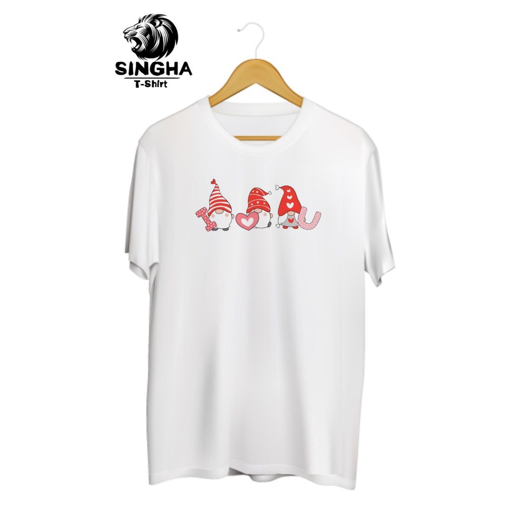 SINGHA T-Shirt Valentine's💕 เสื้อยืดสกรีนลาย ตุ๊กตา I ❤ U