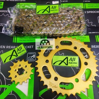 เฟืองโซ่หน้า หลัง สีทอง AJI RACING 428 415 Y15ZR Y16ZR Rxz