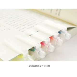 MUJI ปากกาไฮไลท์แบบสองหัว แท่ง ปากกาเน้นคำ เครื่องเขียน อุปกรณ์สำนักงาน