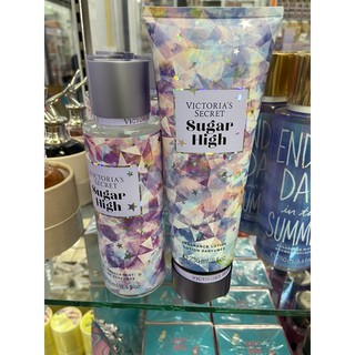 SugarHigh 2ชิ้นโลชั่น+น้ำหอม NEW! น้ำหอม Victorias Secret Sweet Fix Collection Fragrance Mist ขนาด 250ml. งานมิลเลอร์